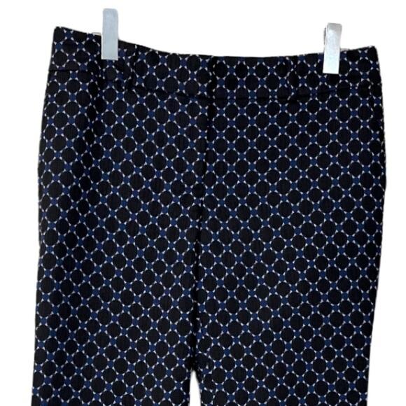 Ann Taylor Ankle Pants Devon Fit Blue Black Geometric Print Women's Size 8 - Picture 4 of 7